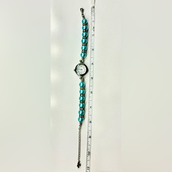 Pearl Beaded Swarovski Crystal Bracelet Watch - Picture 2 of 3